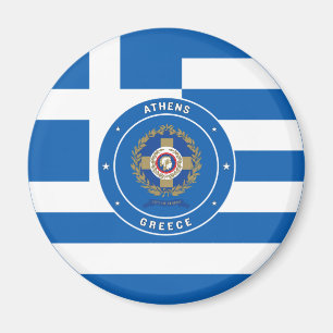 Athene, Griekenland Emblem & Vlag Magneet