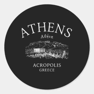 Athene Griekenland Griekse Taal Enthousiastelingen Ronde Sticker
