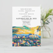 Athene Griekenland Huwelijksuitnodiging Retro Kaart (Staand voorkant)