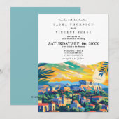 Athene Griekenland Huwelijksuitnodiging Retro Kaart (Voorkant / Achterkant)