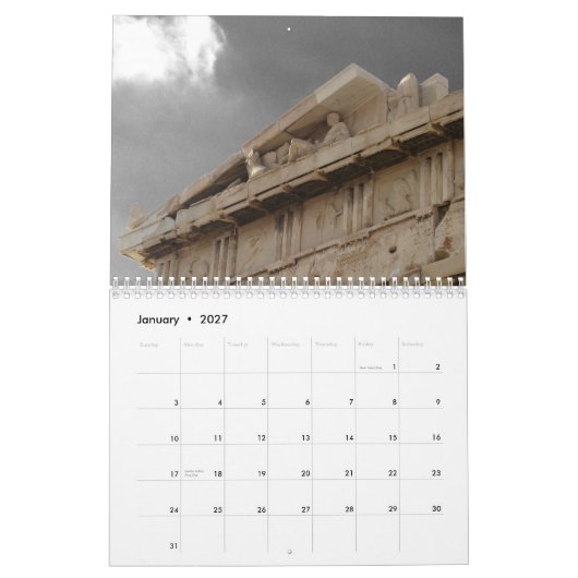 athene / griekenland kalender (Jan 2027)