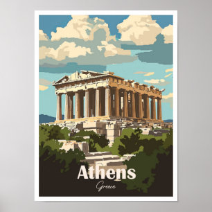 Athene Griekenland Kunstwerk Reizen Plaats illustr Poster