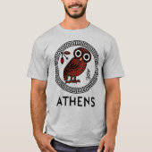 Athene, Griekenland met Atheense Uil & Meander Pat T-shirt (Voorkant)
