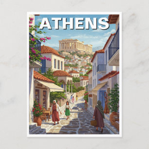 Athene Griekenland Plaka Reizen Briefkaart