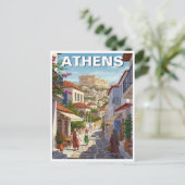 Athene Griekenland Plaka Reizen Briefkaart (Staand voorkant)