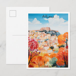 Athene Griekenland Reis Stad Esthetiek Briefkaart