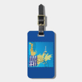 Athene Griekenland Reisstempel Griekse vlag en kaa Bagagelabel (Voorkant verticaal)