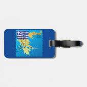 Athene Griekenland Reisstempel Griekse vlag en kaa Bagagelabel (Achterkant horizontaal)