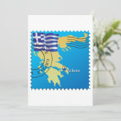 Athene Griekenland Reisstempel Griekse vlag en kaa Kaart (Staand voorkant)
