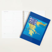 Athene Griekenland Reisstempel Griekse vlag en kaa Planner (Display)