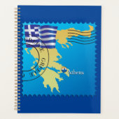 Athene Griekenland Reisstempel Griekse vlag en kaa Planner (Voorkant)