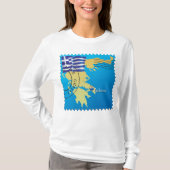 Athene Griekenland Reisstempel Griekse vlag en kaa T-shirt (Voorkant)