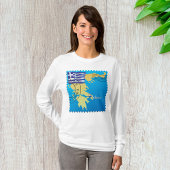 Athene Griekenland Reisstempel Griekse vlag en kaa T-shirt
