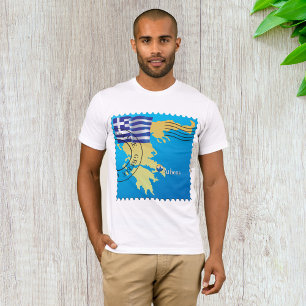 Athene Griekenland Reisstempel Griekse vlag en kaa T-shirt