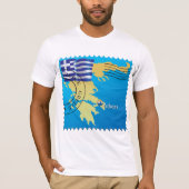 Athene Griekenland Reisstempel Griekse vlag en kaa T-shirt (Voorkant)