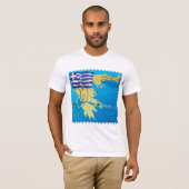Athene Griekenland Reisstempel Griekse vlag en kaa T-shirt (Voorkant volledig)