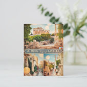  Athene Griekenland Reizen 3 foto Briefkaart (Staand voorkant)