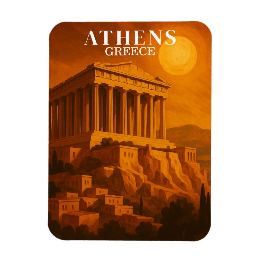  Athene Griekenland Reizen Retro Magneet (Verticaal)
