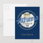 Athene Griekenland Retro Acropolis  Souvenir Feestdagenkaart (Voorkant / Achterkant)