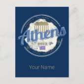 Athene Griekenland Retro Acropolis  Souvenir Feestdagenkaart (Voorkant)