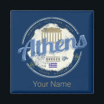 Athene Griekenland Retro Acropolis Souvenir Magneet<br><div class="desc">Athene Griekenland souvenir voor stad en vakantie. De hoofdstad van Griekenland in Athene met Acropolis en Parthenon als souvenirs voor de vakantie van de stad. Lifestyle voor stadsbackpackers en Athens City Greece trip. Athene in Griekenland, design souvenir. Athene met Parthenon voor reizen naar Griekenland en vakantie in de hoofdstad. Athene...</div>