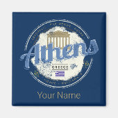 Athene Griekenland Retro Acropolis  Souvenir Magneet (Voorkant)