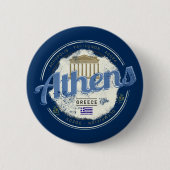 Athene Griekenland Retro Acropolis  Souvenir Ronde Button 5,7 Cm (Voorkant)