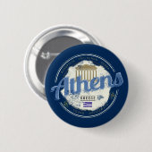 Athene Griekenland Retro Acropolis Souvenir Ronde Button 5,7 Cm (Voorkant /achterkant)