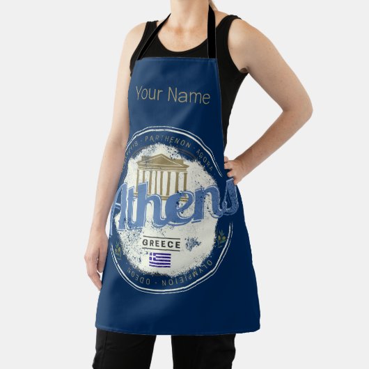 Athene Griekenland Retro Acropolis  Souvenir Schort (Insitu)