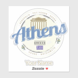 Athene Griekenland Retro Acropolis  Souvenir Sticker