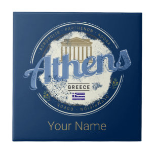 Athene Griekenland Retro Acropolis  Souvenir Tegeltje