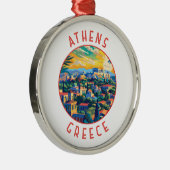 Athene Griekenland Retro Nastress Circle Metalen Ornament (Rechts)
