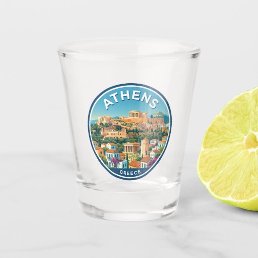 Athene Griekenland Shot Glas (Voorkant)