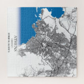 Athene Griekenland Stadskaarten Eenvoudig minimuma Legpuzzel (Horizontaal)