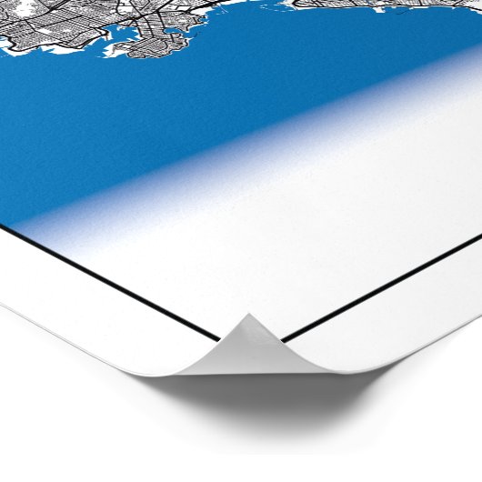 Athene Griekenland Stadskaarten Eenvoudig minimuma Poster (Hoek)