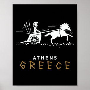 Athene Griekenland Strijdwagen Reis Vakantie Manne Poster