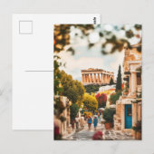  Athene Griekenland Travel Art Briefkaart (Voorkant / Achterkant)