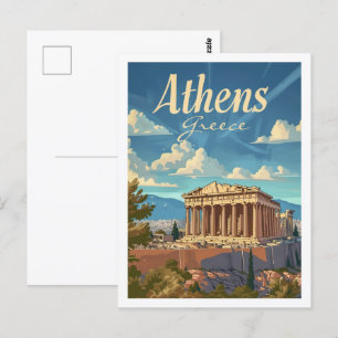 Athene Griekenland Vintage Beroemde Reisplaats Briefkaart