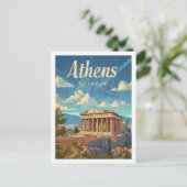 Athene Griekenland Vintage Beroemde Reisplaats Briefkaart (Staand voorkant)