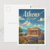 Athene Griekenland Vintage Beroemde Reisplaats Briefkaart (Voorkant / Achterkant)