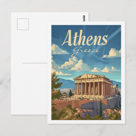 Athene Griekenland Vintage Beroemde Reisplaats Briefkaart (Voorkant / Achterkant)