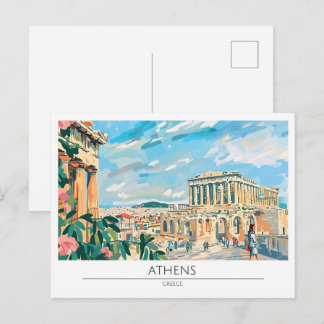 Athene Griekenland Vintage Kunst Reizen Briefkaart
