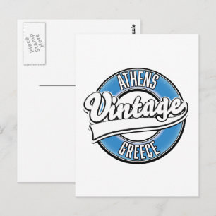 Athene Griekenland vintage logo Briefkaart