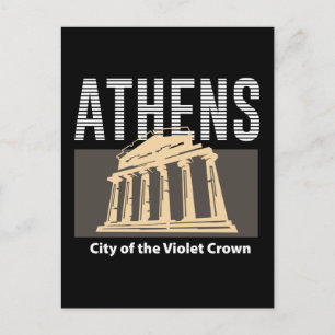 Athene Griekenland Vintage Reis Landmark Design Briefkaart