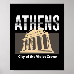 Athene Griekenland Vintage Reis Landmark Design Poster
