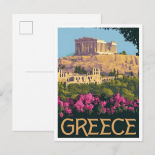 Athene Griekenland Vintage Reizen Briefkaart