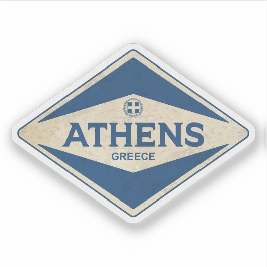 Athene Griekenland Vintage Sticker (Voorkant)