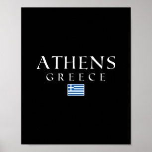 Athene Griekenland Vlag Vakantie Athene Souvenir G Poster