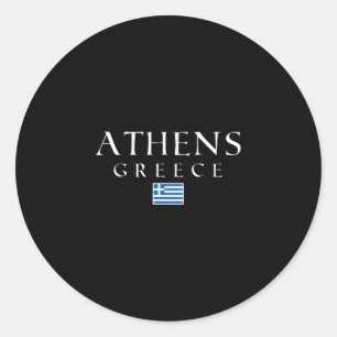Athene Griekenland Vlag Vakantie Athene Souvenir G Ronde Sticker