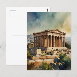 Athene Griekenland waterverf art Briefkaart